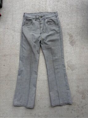 Vintage 70s Lee Riders Houndstooth Flare Pants Made in USA Talon 42 30x30
